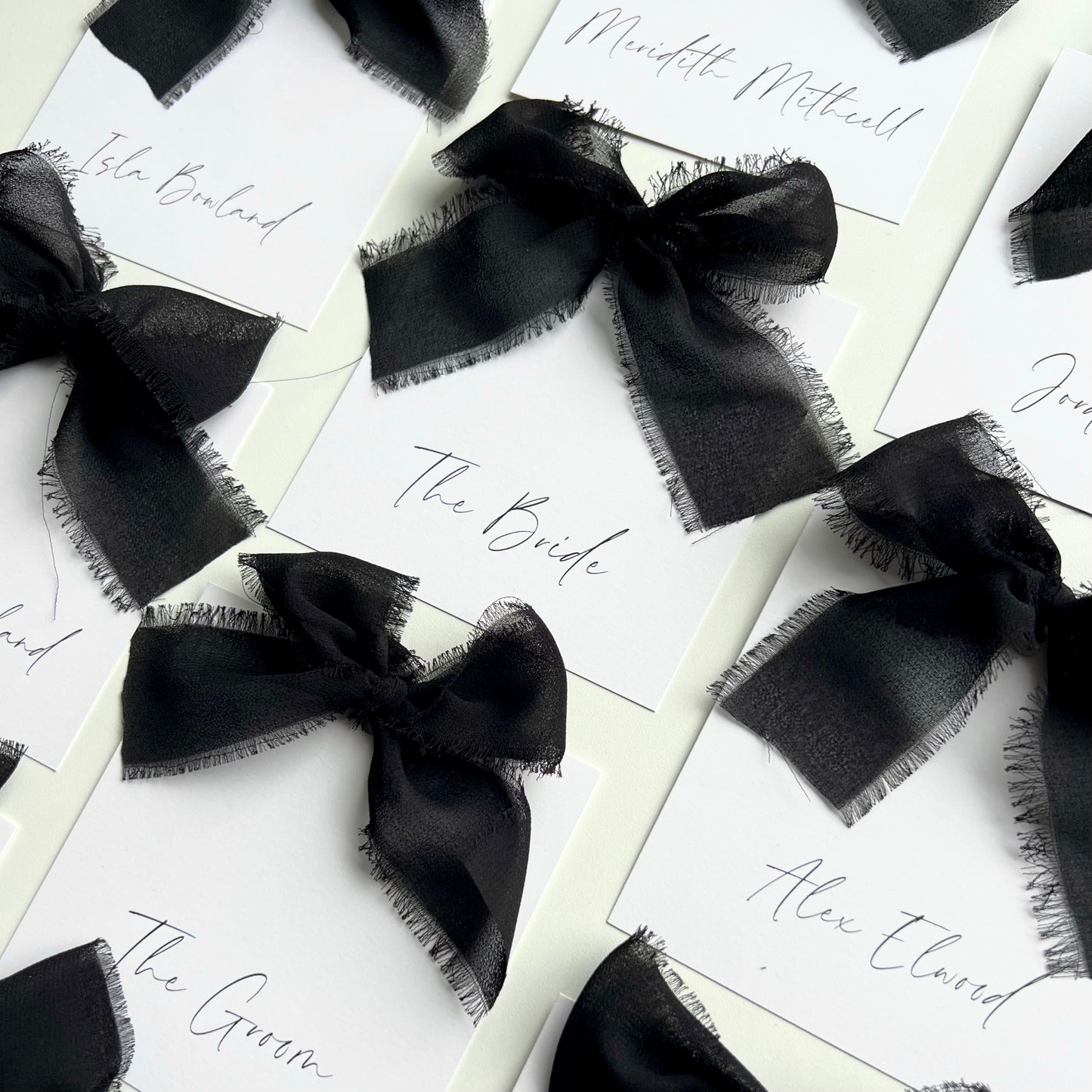 Square Poppy Place Card With Black Bow