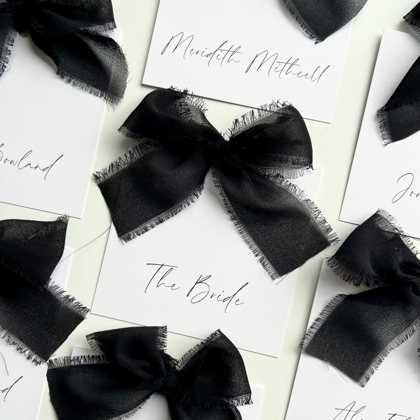 Square Poppy Place Card With Black Bow
