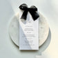 Poppy Menu Place Card With Black Bow