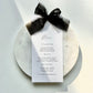 Poppy Menu Card With Black Bow