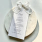 Poppy Menu Place Card With White Bow