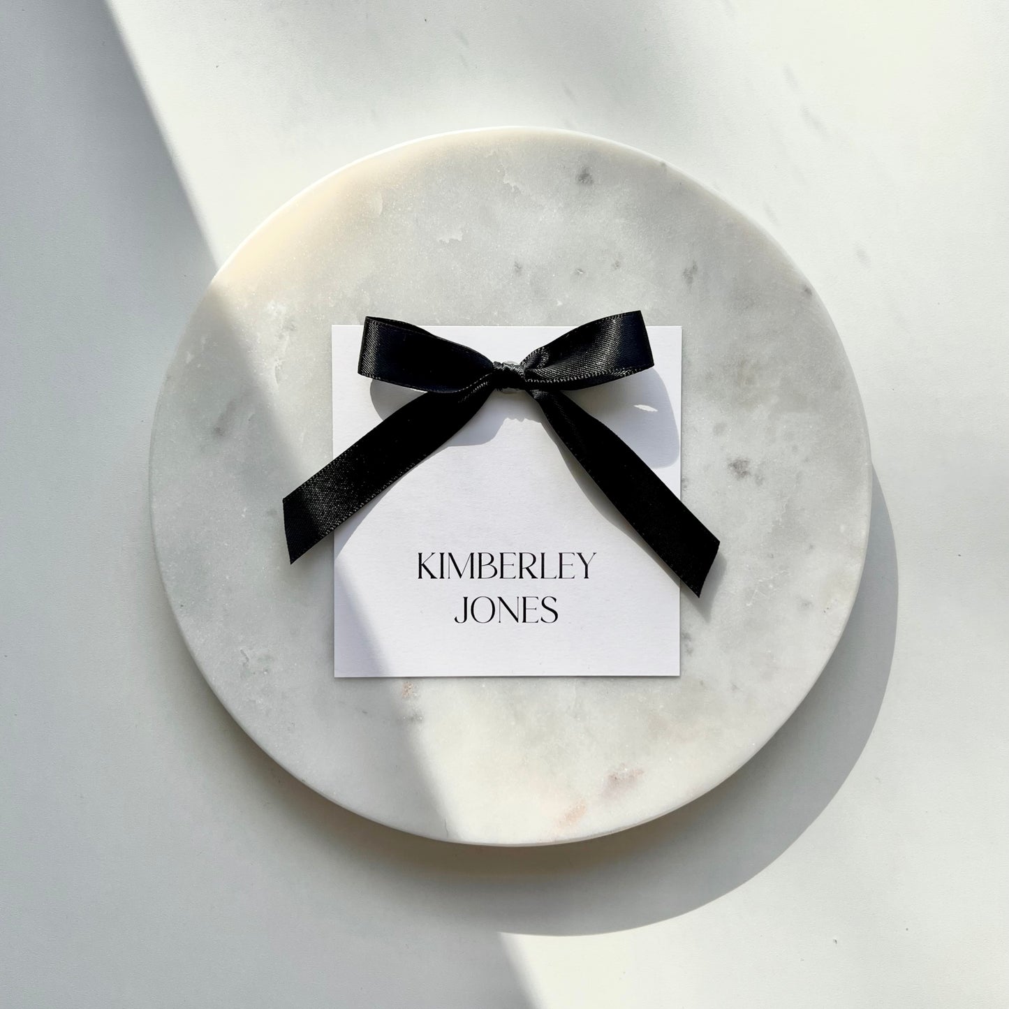 Square Ivy Place Card With Black Bow