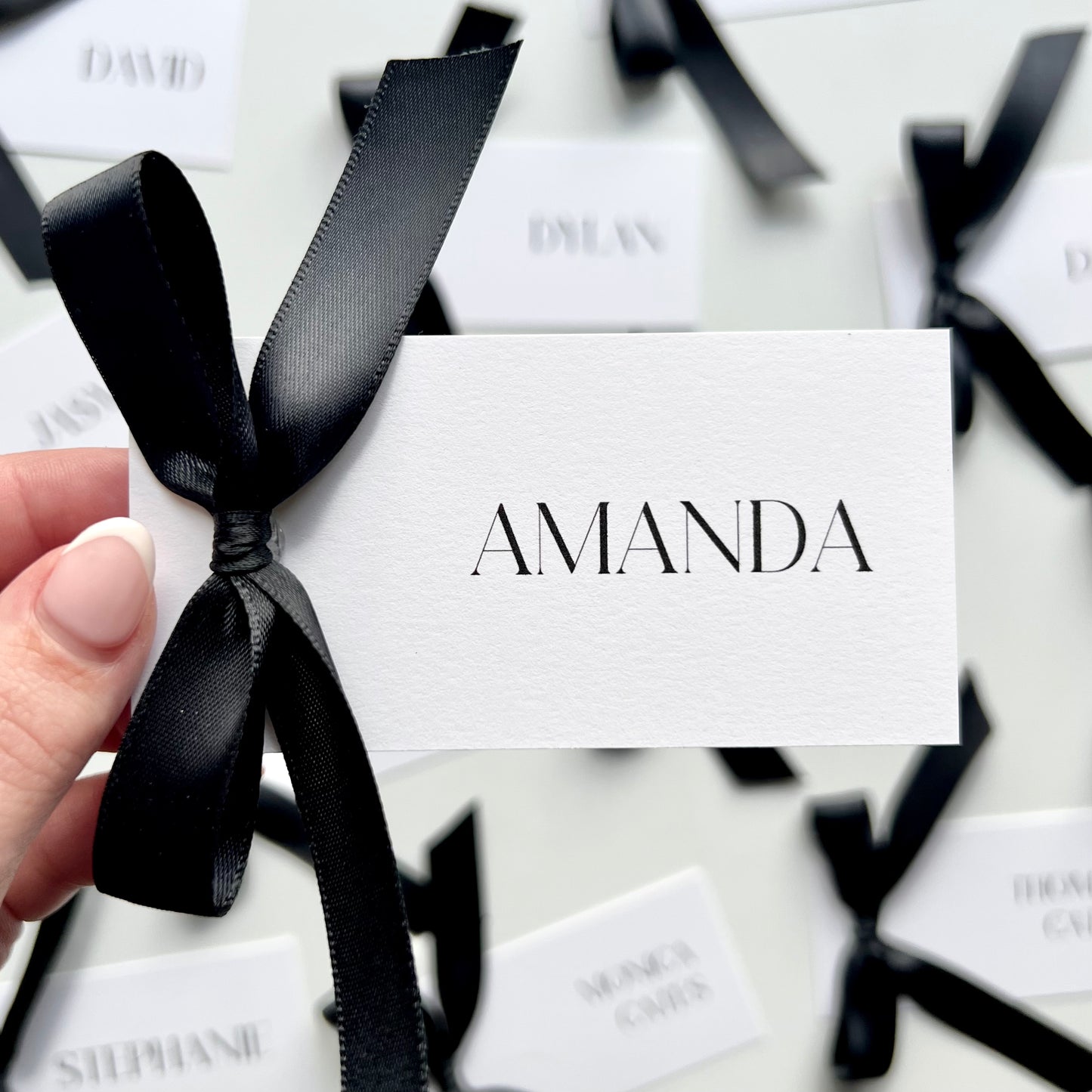 Ivy Place Card With Black Bow