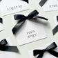 Square Ivy Place Card With Black Bow