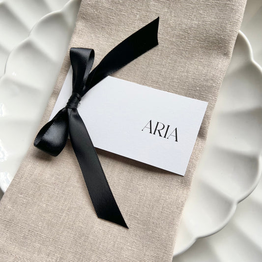 Ivy Place Card With Black Bow