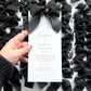 Poppy Menu Place Card With Black Bow