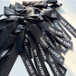 Pre Tied Black Satin Bow Place Names
