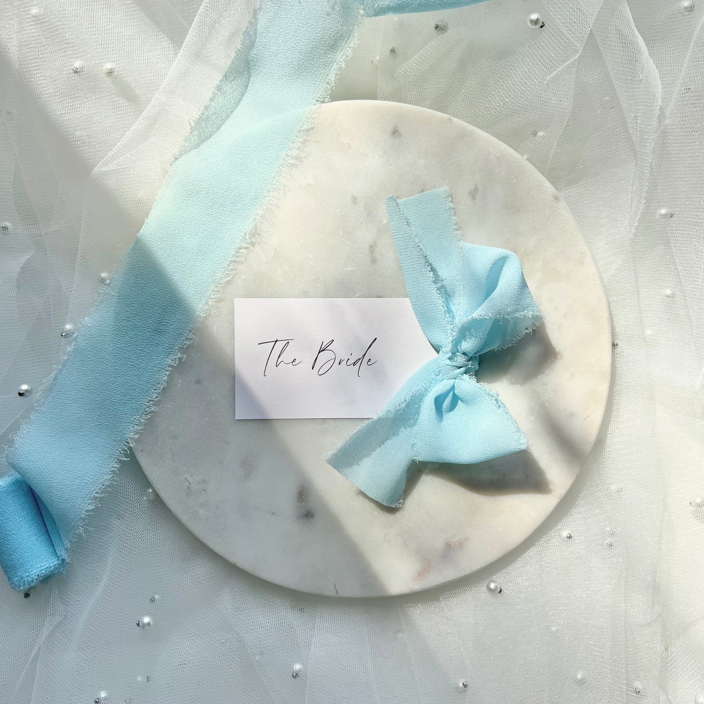 Poppy Place Card With Blue Bow