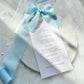 Poppy Menu Card With Blue Bow