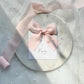 Square Poppy Place Card With Pink Bow