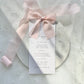 Poppy Menu Place Card With Pink Bow
