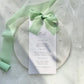 Poppy Menu Place Card With Green Bow