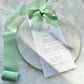 Poppy Menu Place Card With Green Bow