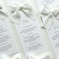 Poppy Menu Place Card With White Bow