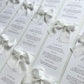 Poppy Menu Place Card With White Bow