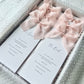 Poppy Menu Place Card With Pink Bow