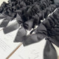 Poppy Menu Place Card With Black Bow