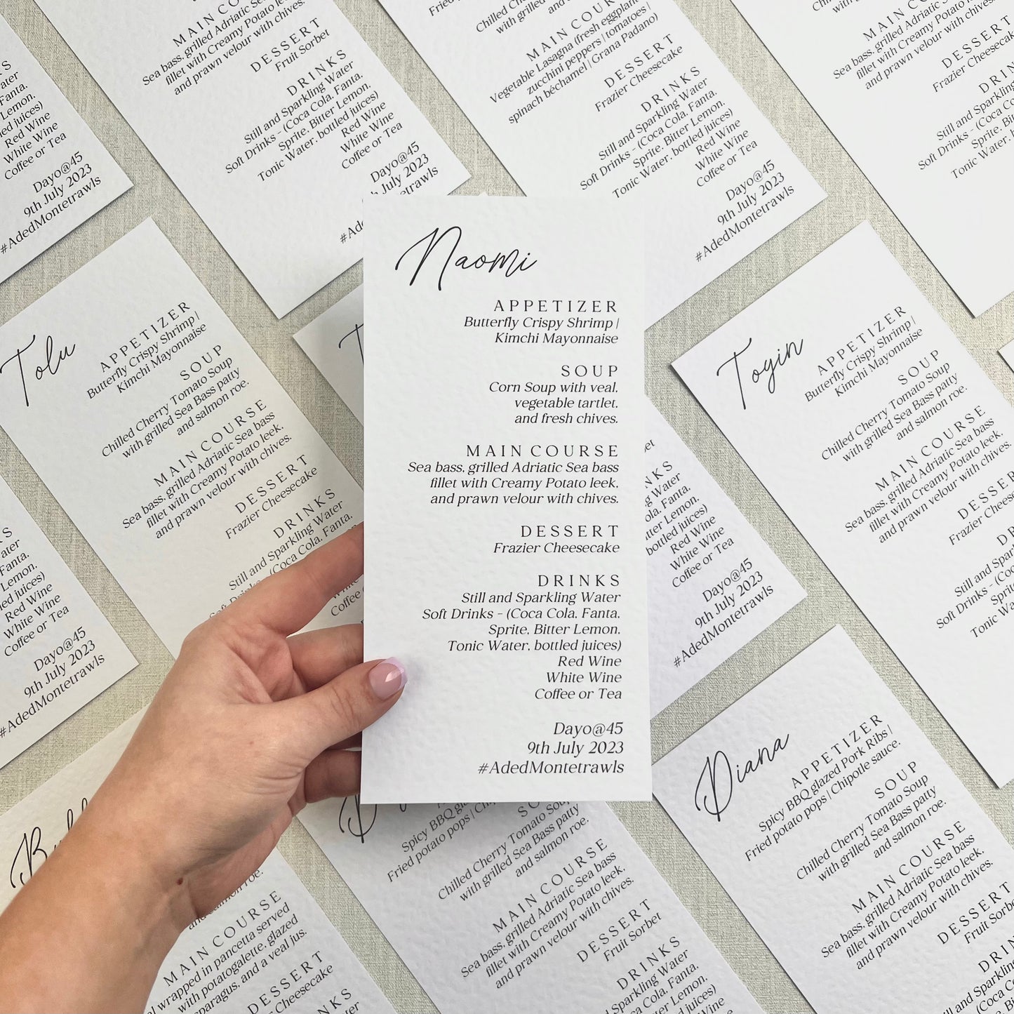 Isabelle Menu Place Cards