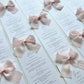 Poppy Menu Place Card With Pink Bow