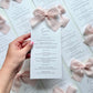Poppy Menu Place Card With Pink Bow