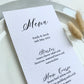 Victoria Menu Cards