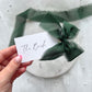 Poppy Place Card With Dark Green Bow