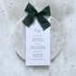 Poppy Menu Place Card With Dark Green Bow