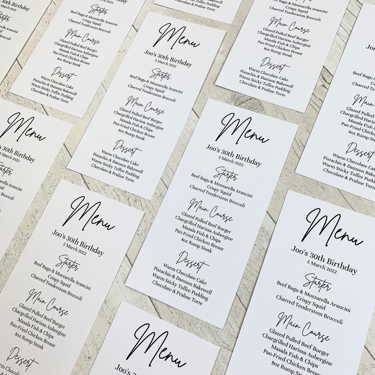 Brittany Menu Cards