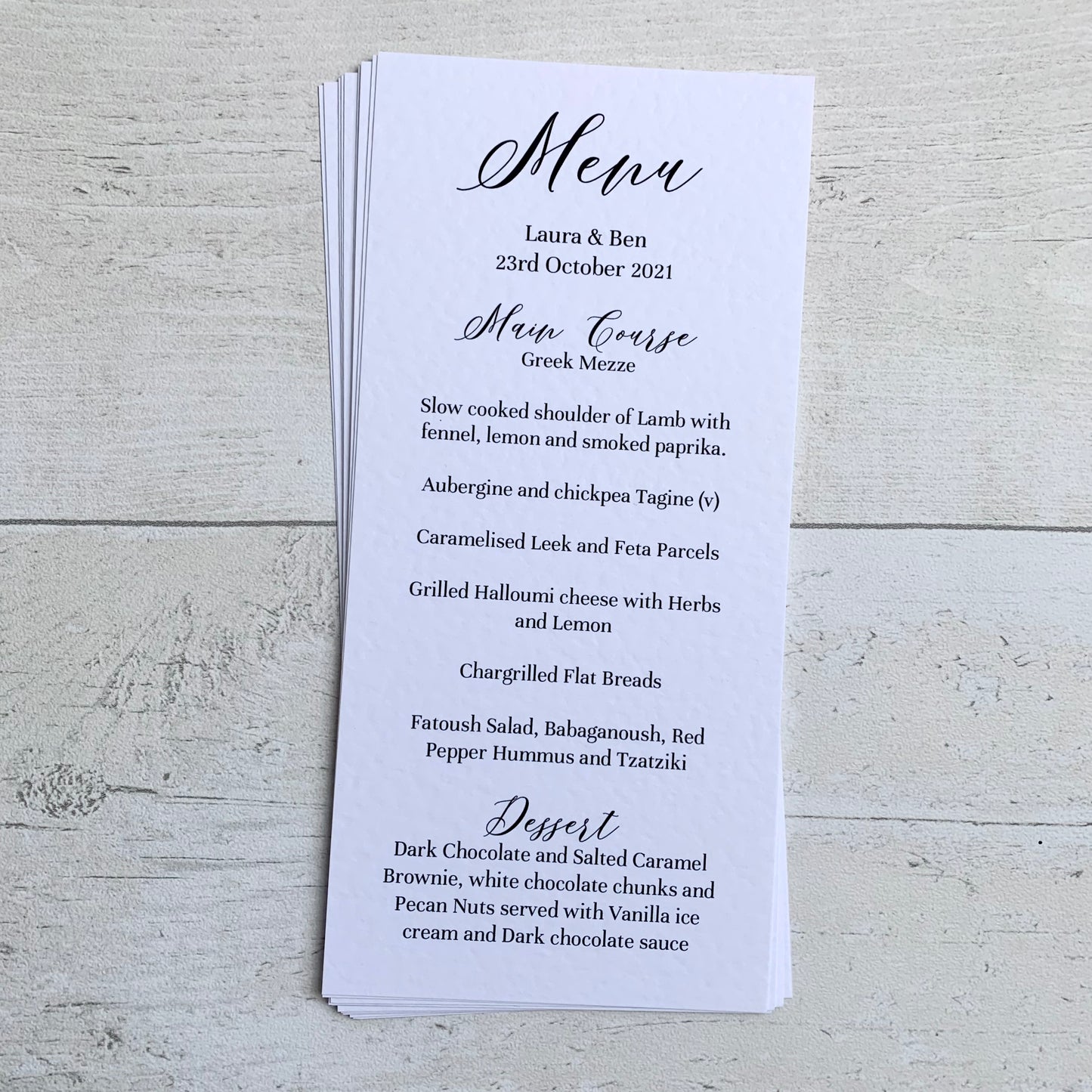 Victoria Menu Cards