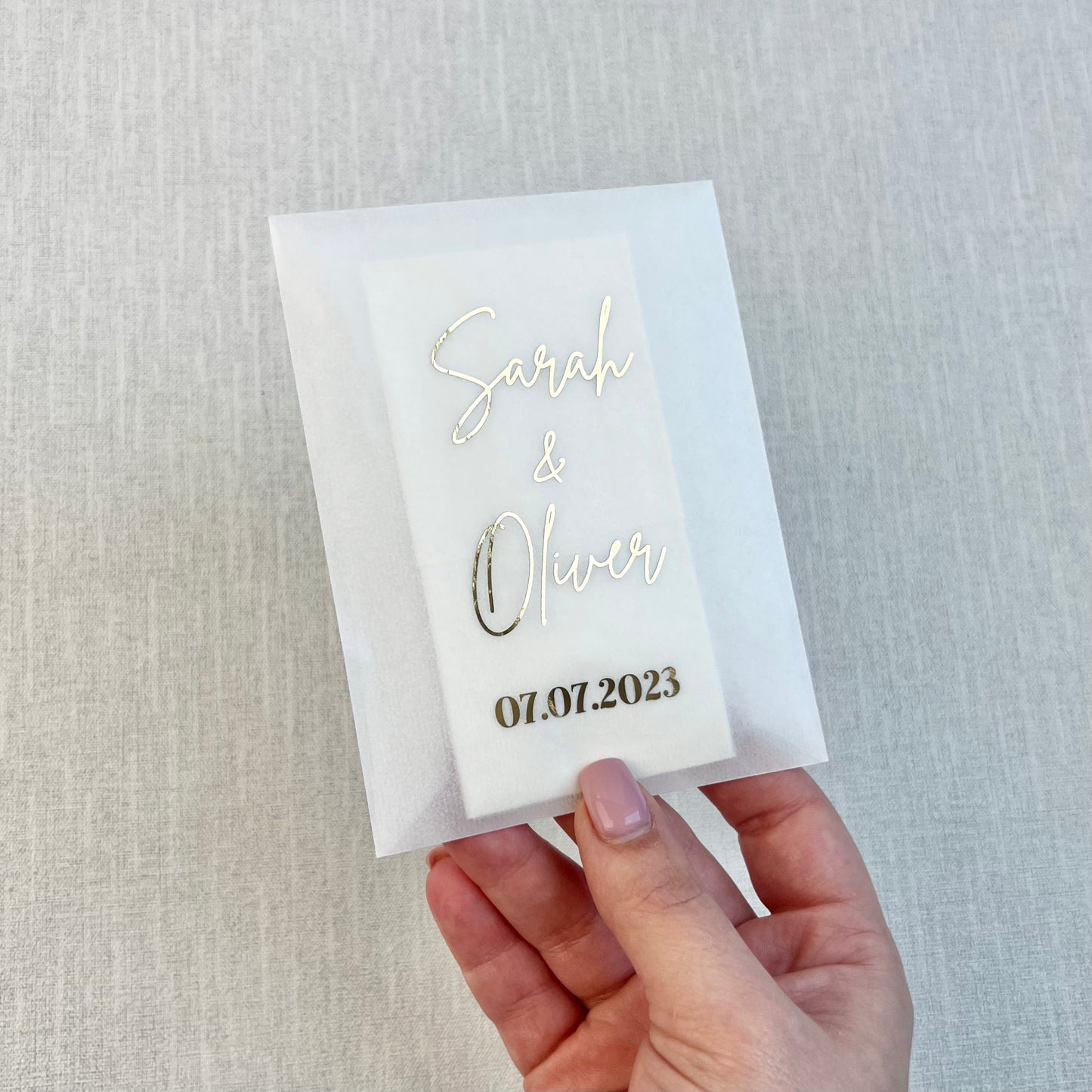 Custom Names Foiled Glassine Bags For Confetti