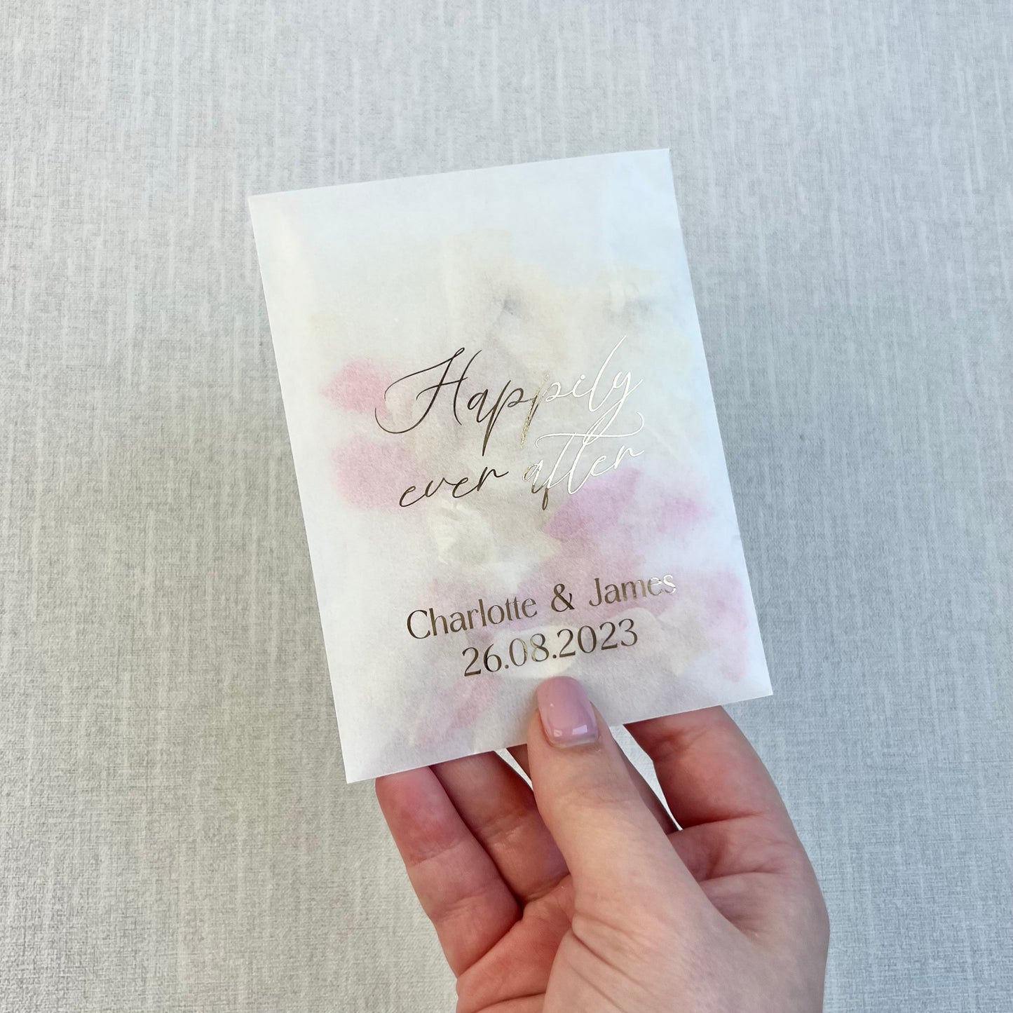 Classic Happily Ever After Foiled Glassine Bags For Confetti