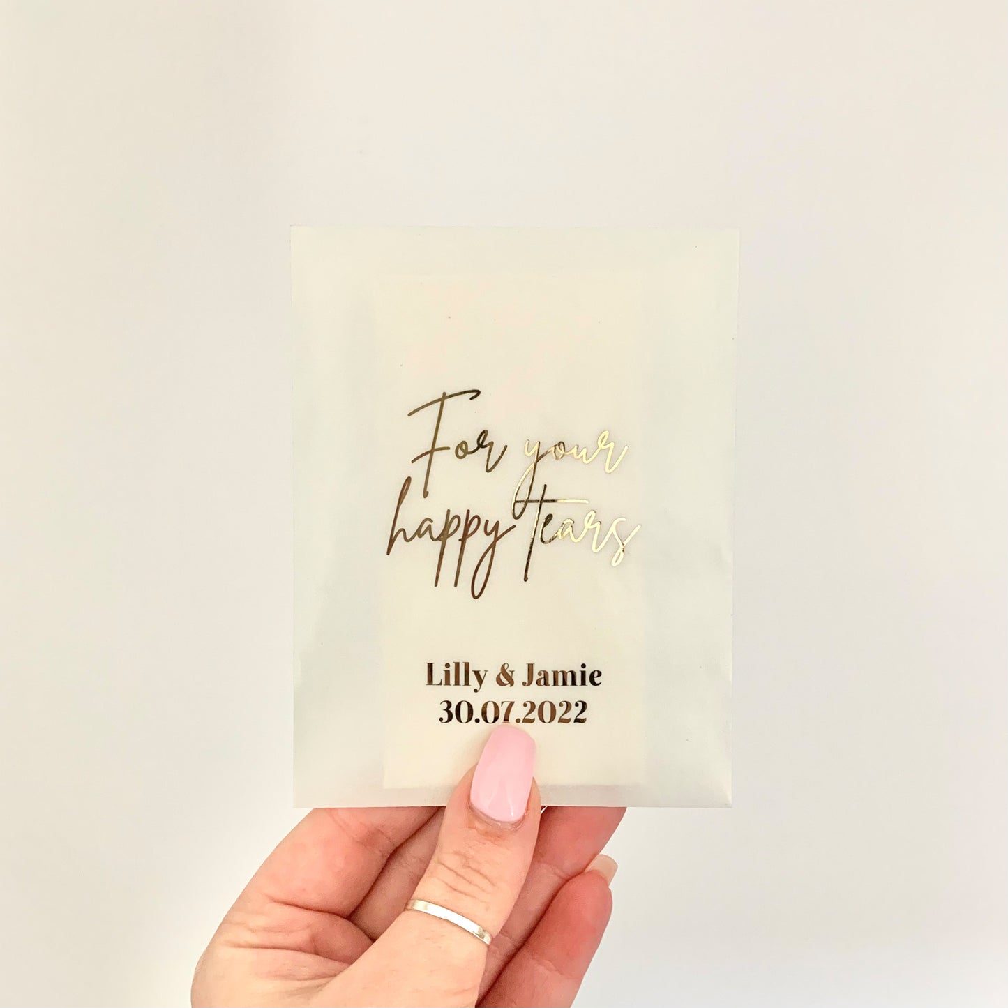 Custom For Your Happy Tears Foiled Glassine Bags For Tissues