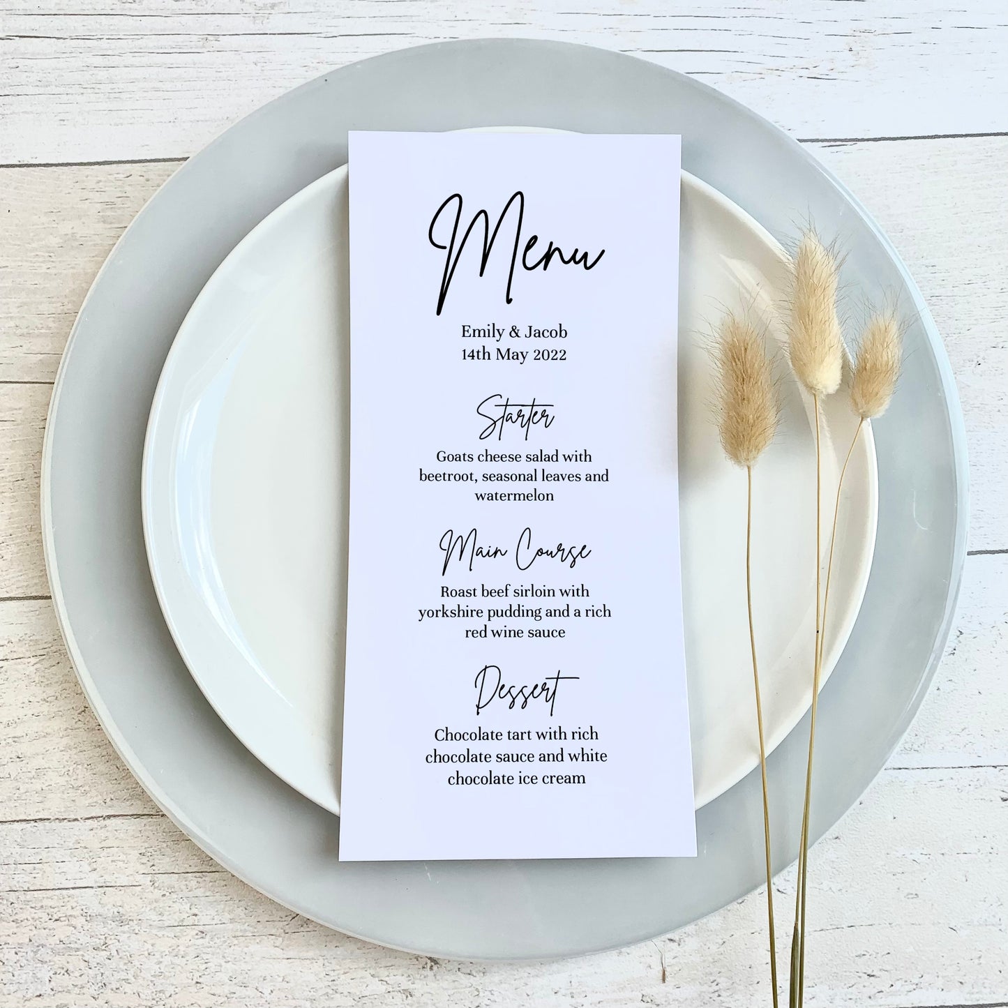 Brittany Menu Cards